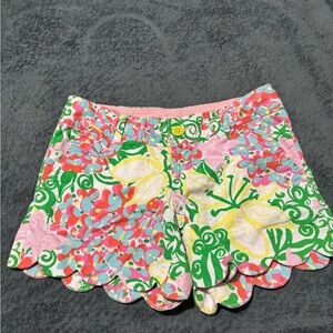 Lilly Pulitzer Pink and Green Floral High Waist Shorts